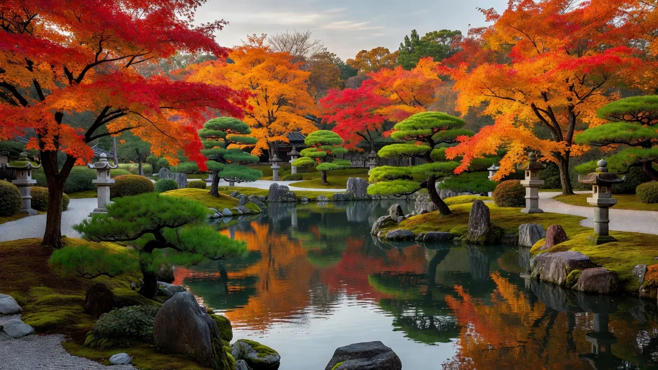金沢・兼六園の紅葉と日本庭園