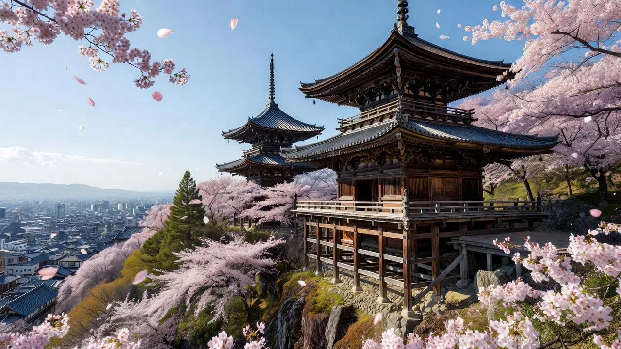 京都・清水寺の舞台と紅葉